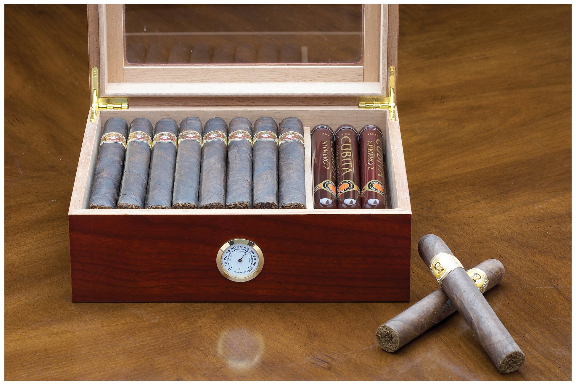 The Chalet Glass top humidor - Afterburner Cigar store