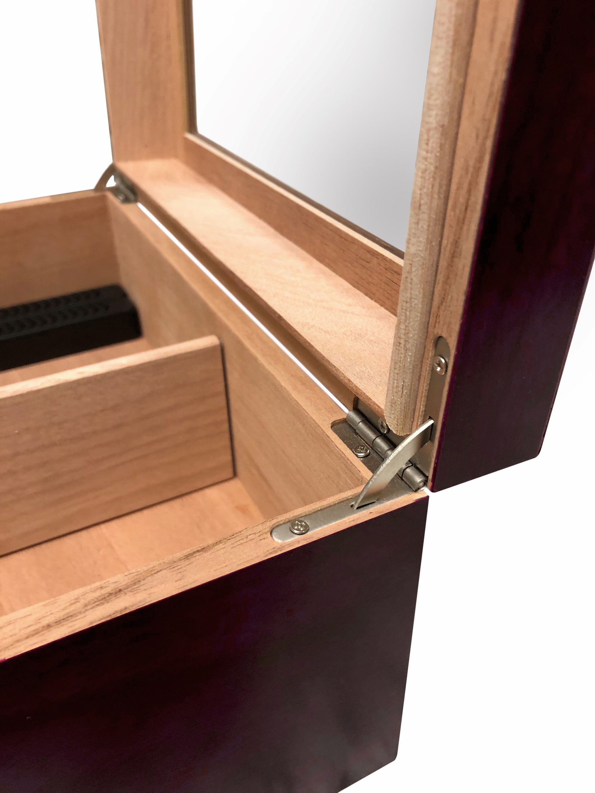 The Chalet Glass top Humidor with Drawers - Afterburner Cigar store