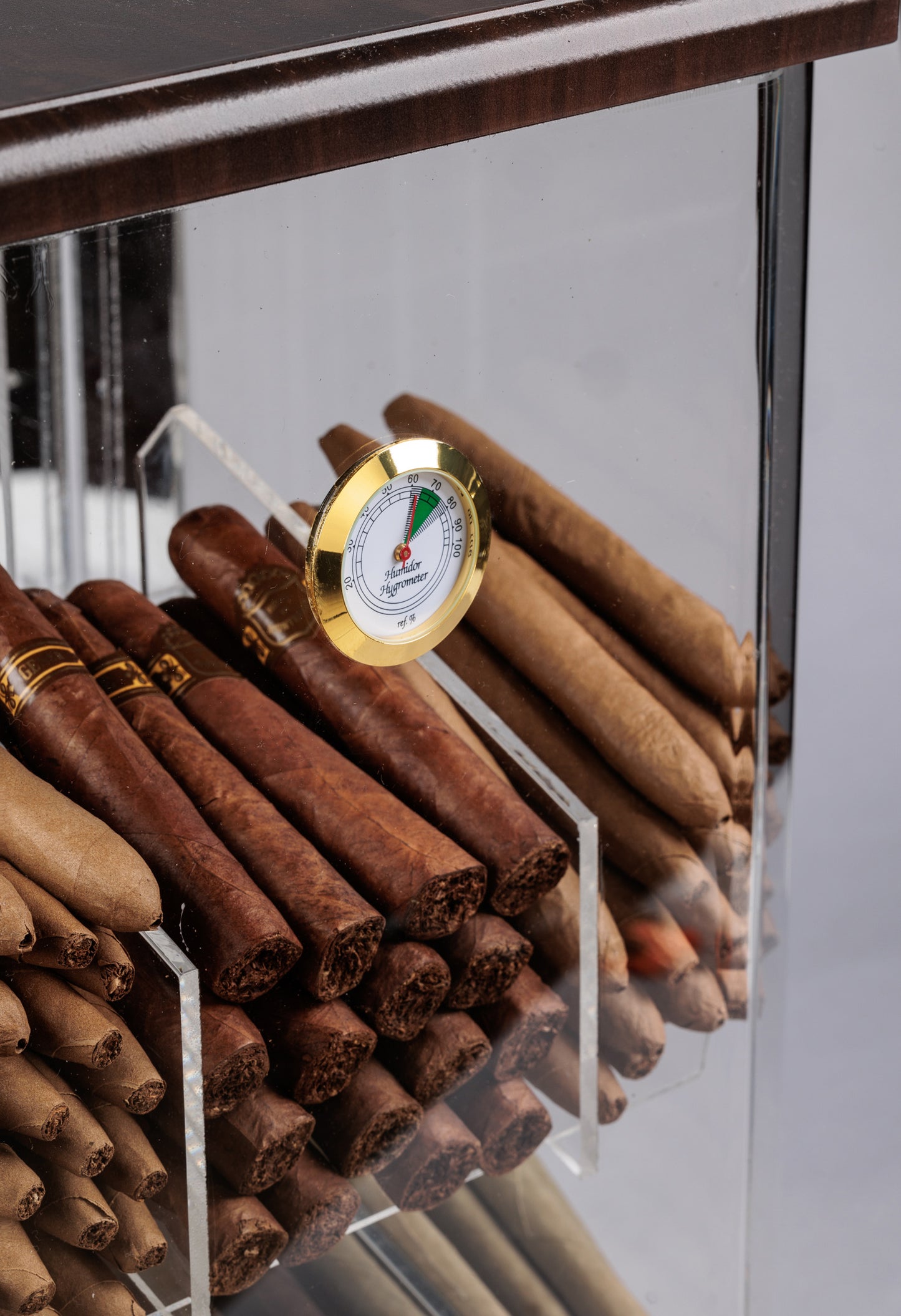 The Franklin Wood & Acrylic Display Humidor - Afterburner Cigar store