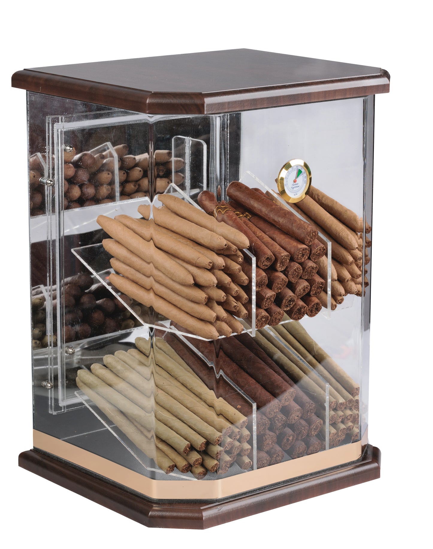 The Franklin Wood & Acrylic Display Humidor - Afterburner Cigar store