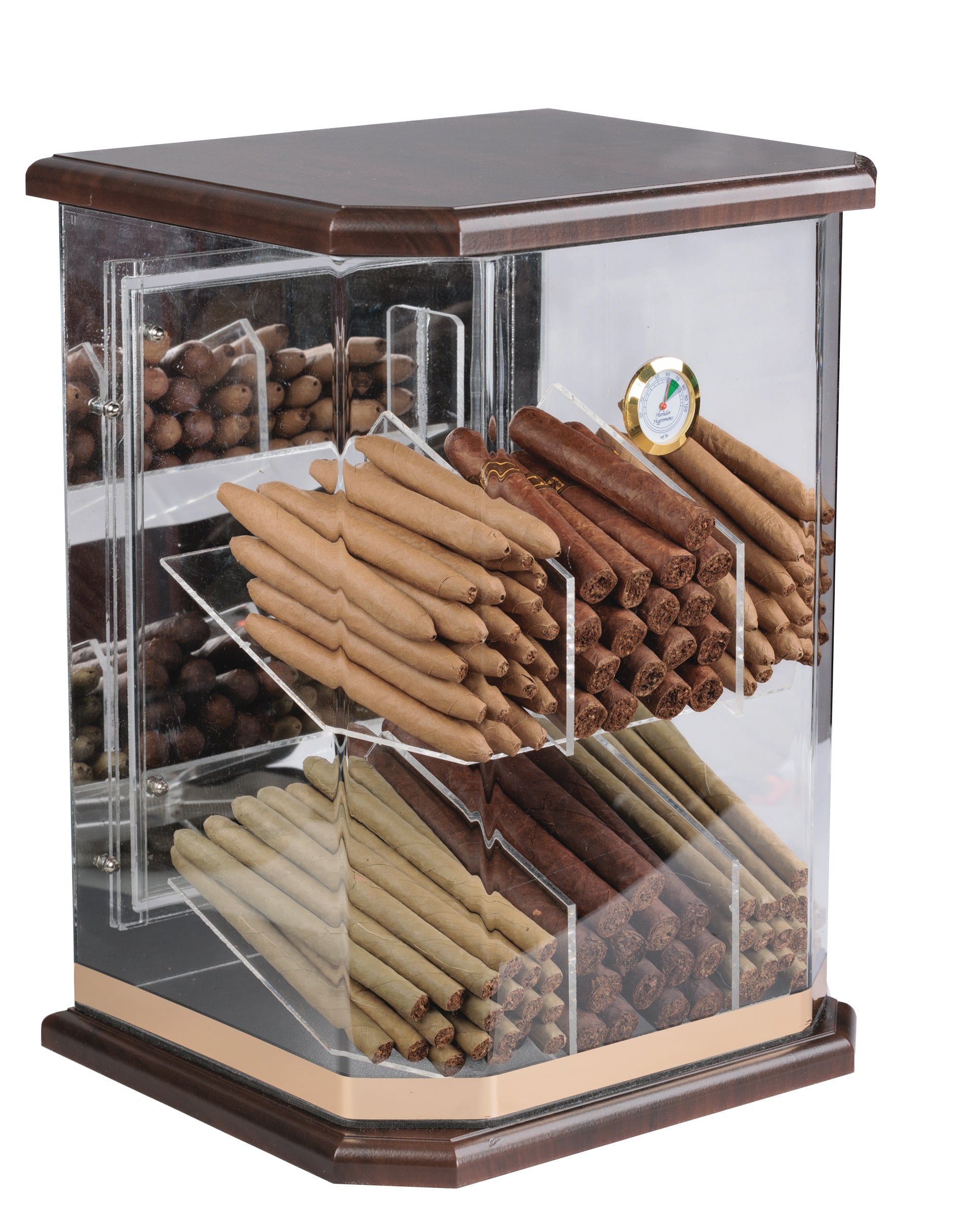 The Franklin Wood & Acrylic Display Humidor - Afterburner Cigar store