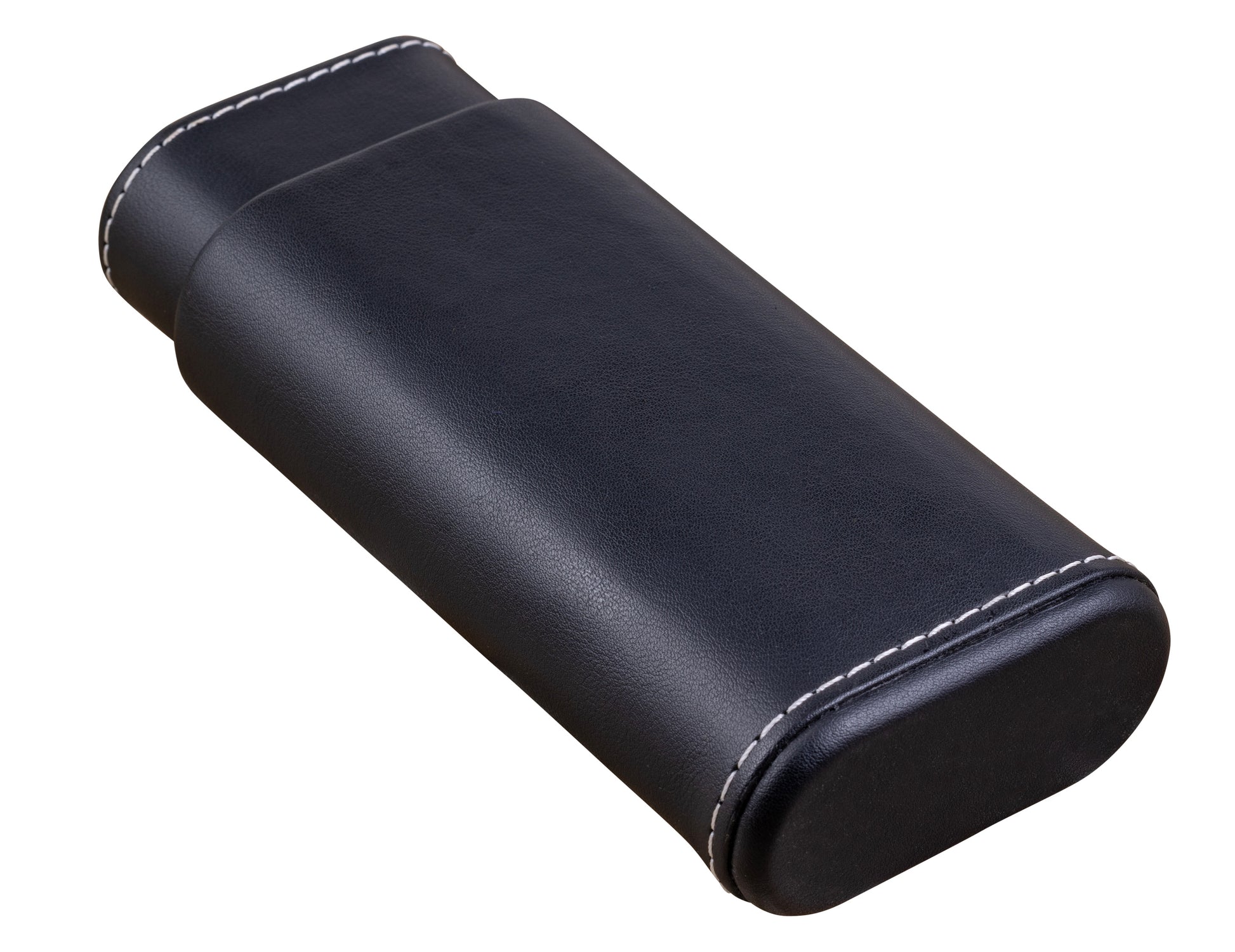 Leather Cigar Case W/ White Accent Stitching.