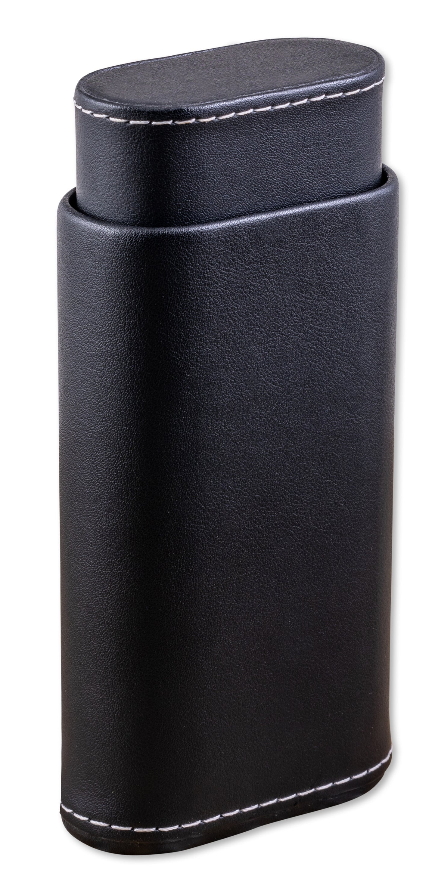 Leather Cigar Case W/ White Accent Stitching.