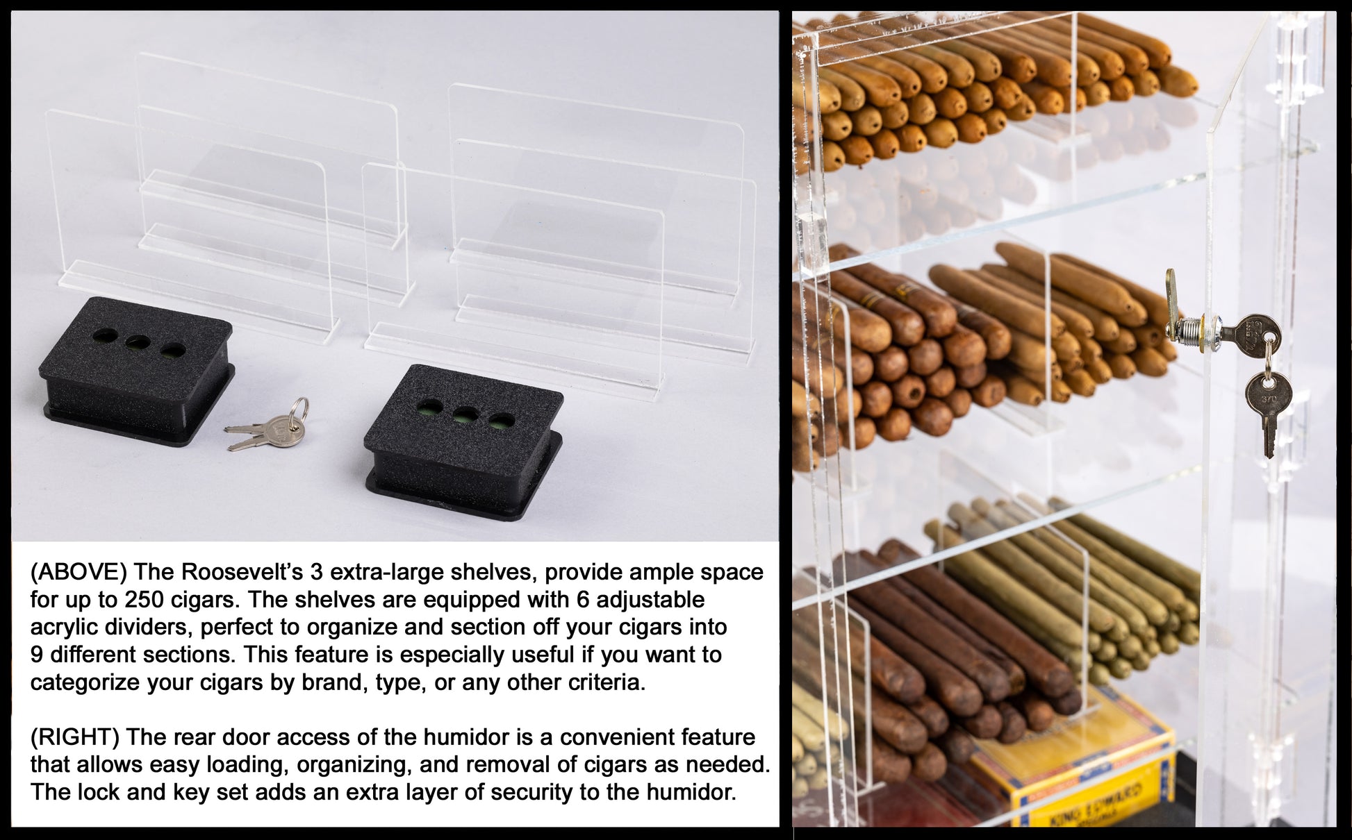 The Roosevelt Wood & Acrylic Display Humidor - Afterburner Cigar store