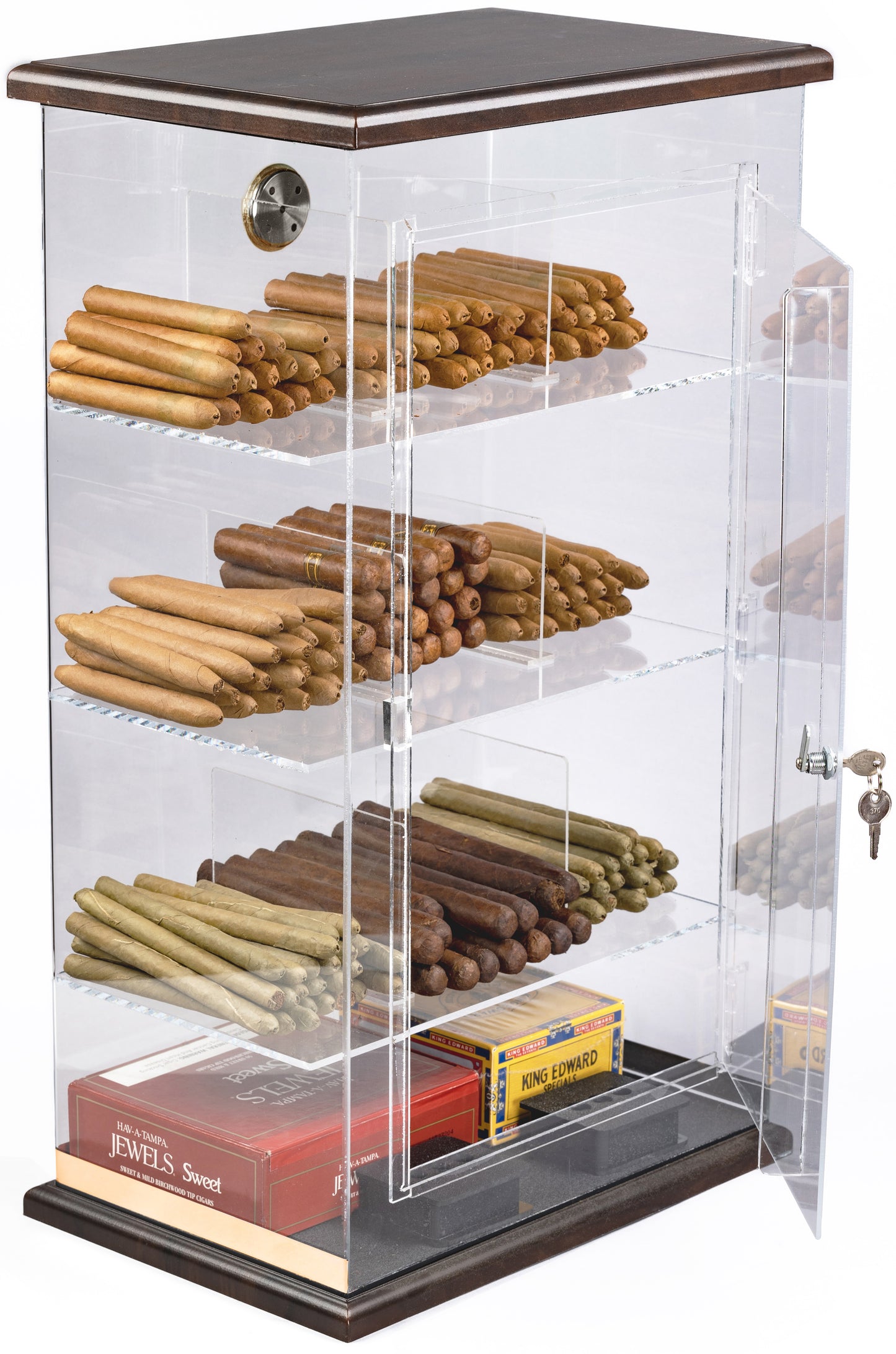The Roosevelt Wood & Acrylic Display Humidor - Afterburner Cigar store