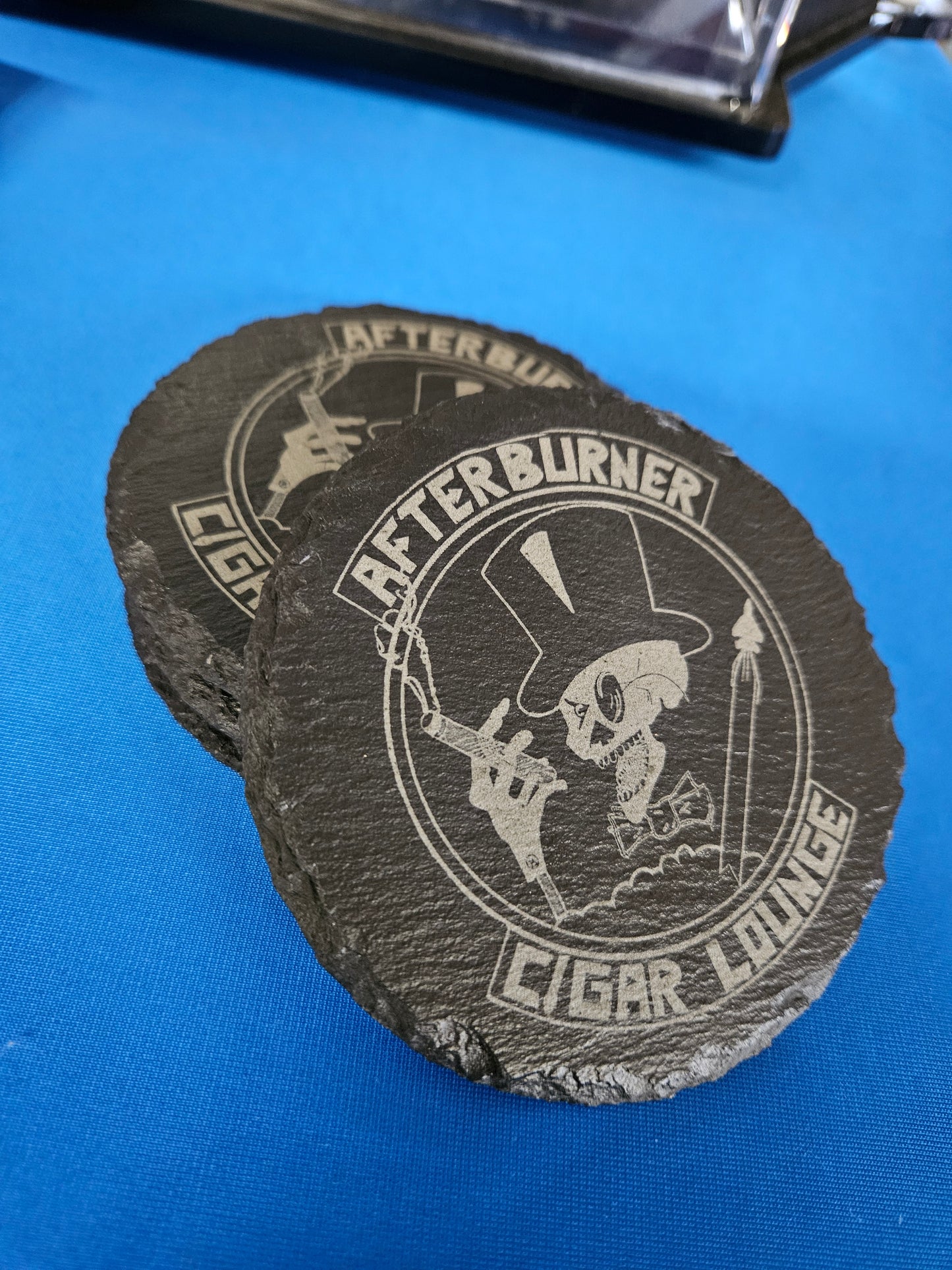 4" Coasters, set of four with Afterburner logo