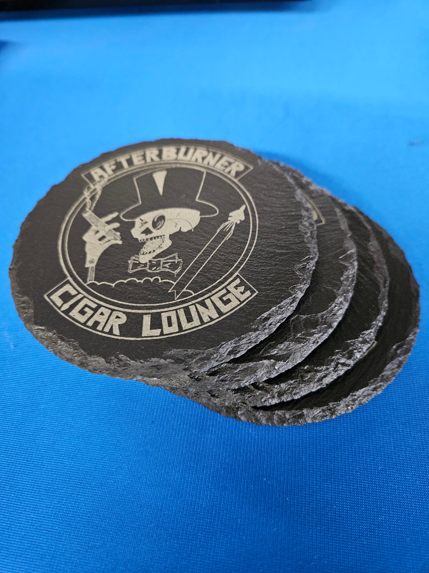 4" Coasters, set of four with Afterburner logo