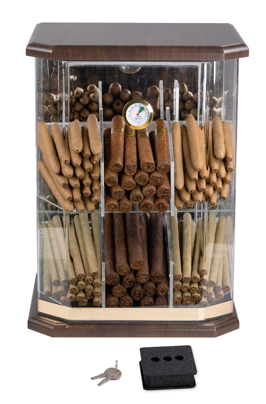 The Franklin Wood & Acrylic Display Humidor - Afterburner Cigar store