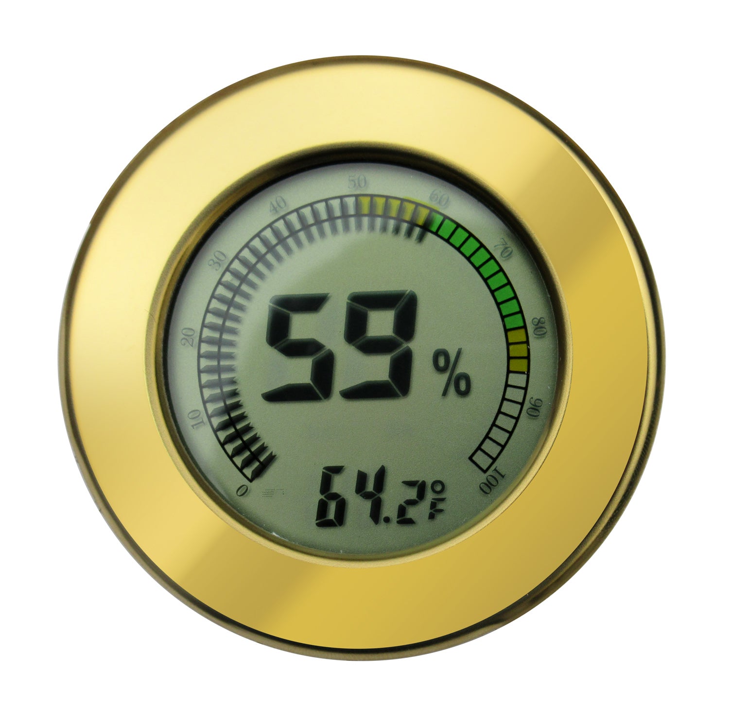 Digital Hygrometer W/ Multi Color Gauge & Calibration.