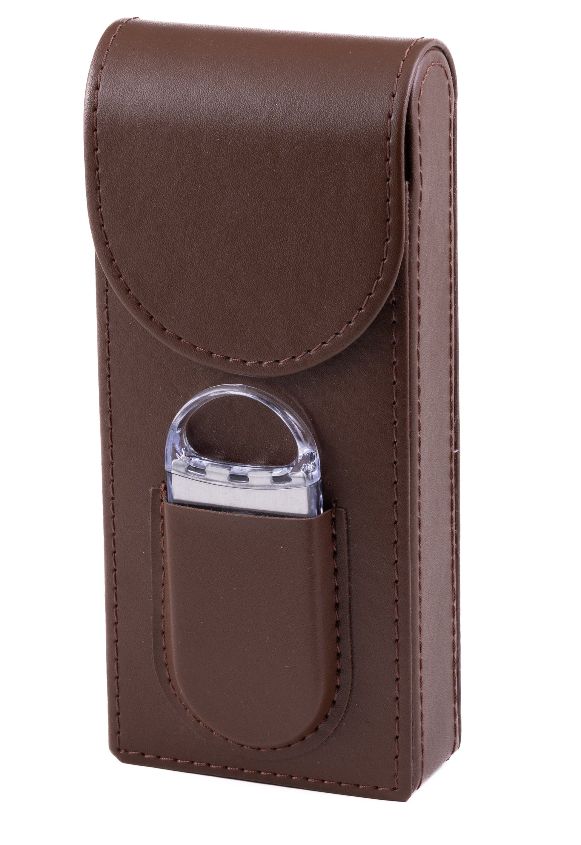 Magnetic Leather Cigar Case W/ Cutter.