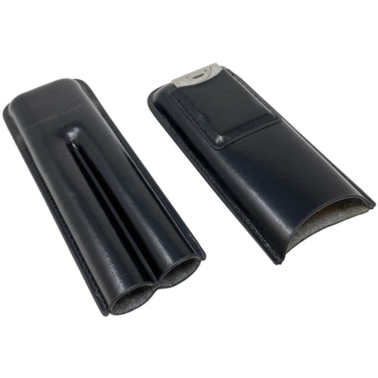 Leather Cigar Case W/ Cutter.