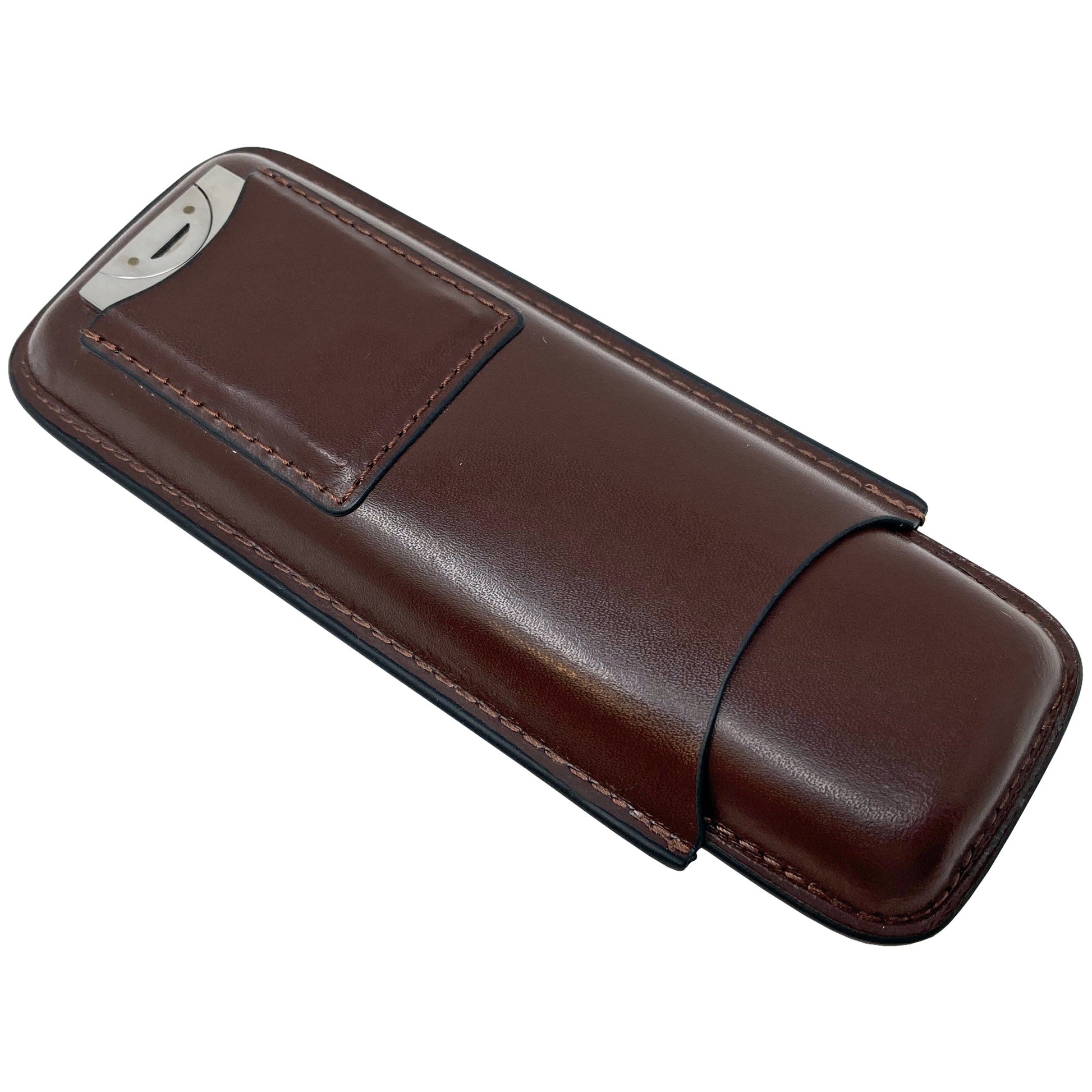 Leather Cigar Case W/ Cutter.